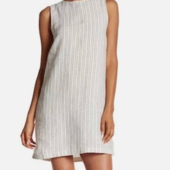 Theory Keshelle Linen Stripe Shift Dress - Picture 1 of 3